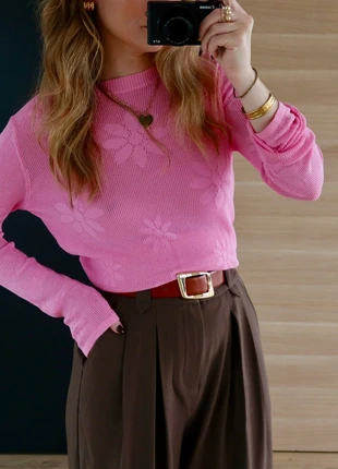 Pull rose à motifs fleurs, brand: Easy Clothes, condizioni: Nuovo con cartellino, taglia: M / IT 42 / EU 38, €15.00, €16.45 include la Protezione acquisti