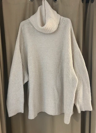 Pull col roulé funnel neck blanc Zara, merk: Zara, staat: Goed, maat: L / 40 / 12, € 8,00, € 9,10 inclusief Kopersbescherming