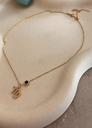 Ketting met sterrenbeeld (zirkonia) + geboortesteen – verguld RVS 304 | Persoonlijk & trendy, staat: Nieuw zonder prijskaartje, € 11,95, € 13,25 inclusief Kopersbescherming Pro