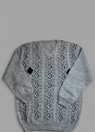 Pull Vintage XL Col V Gris à Motifs Géométriques – Années 80/90, marque: Vintage Dressing, état: Très bon état, taille: XL, 13,00 €, 14,35 € Protection acheteurs incluse