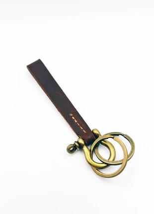 Portachiavi vera pelle marrone scuro metallo anticato color ottone cuciture corda anelli EDC, marke: Generic, zustand: Neu, 2,99 €, 3,84 € inklusive Vinted-Käuferschutz