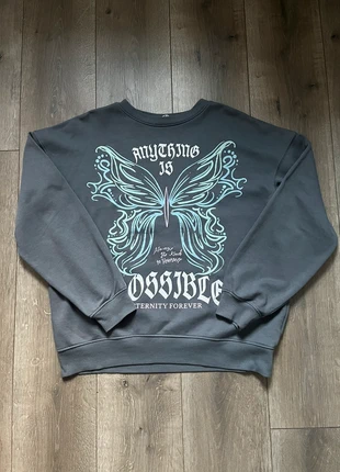 Oversized donkergrijse trui, marque: H&M, état: Bon état, taille: 15 ans / 170 cm, 7,00 €, 8,05 € Protection acheteurs incluse