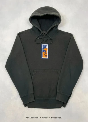 Pull Obey Noir Brodé coupe Large Hoodie Oversize Sweatshirt - Taille S #1385, brand: Obey, condition: Very good, size: S, €49.00, €52.15 includes Buyer Protection Pro