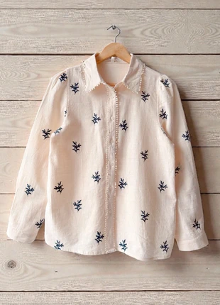 Chemise crème brodée Taille M L, brand: In April 1986, condition: New without tags, size: M / 38 / 10, €34.00, €36.40 includes Buyer Protection