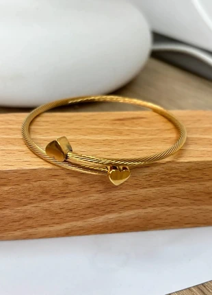 Bracelet jonc acier inoxydable cœur, brand: Boutique indépendante, condition: Very good, €13.00, €14.35 includes Buyer Protection Pro