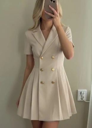 Robe blazer beige à double boutons, marca: Atelier Vey London, estado: Novo sem etiquetas, tamanho: M / 38 / 10, €29.00, €31.15 inclui Proteção do Comprador