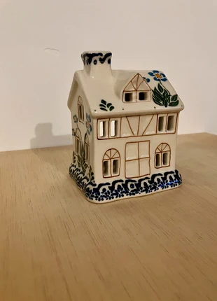 Waxinelichthouder porselein beschilderd, merk: Unikat, staat: Heel goed, € 7,50, € 8,58 inclusief Kopersbescherming