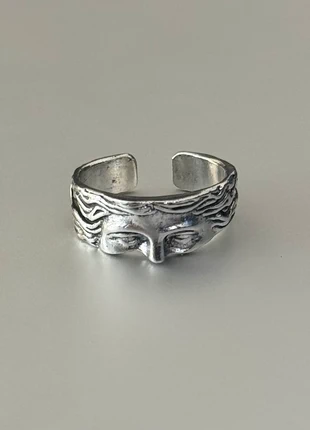 Bague visage vintage en acier inoxydable, brand: CHROME, condition: Very good, size: Adjustable, €10.00, €11.20 includes Buyer Protection
