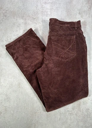Pantalon Vintage En Velours Côtelé / Corduroy Gloria marron droit texture taille 12, brand: Vintage Dressing, condizioni: Ottime, taglia: L / IT 44 / EU 40, €10.00, €11.20 include la Protezione acquisti Pro