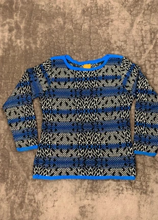 Pull Col Rond à motif Noir Bleu et Blanc, marque: Vintage Dressing, état: Bon état, taille: S / 36 / 8, 8,00 €, 9,10 € Protection acheteurs (Pro) incluse