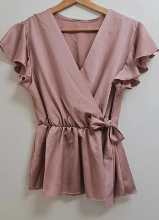 Blouse portefeuille rose poudré – Élégance et légèreté 🌸, brand: Rose, condition: Good, size: M / 38 / 10, €5.00, €5.95 includes Buyer Protection