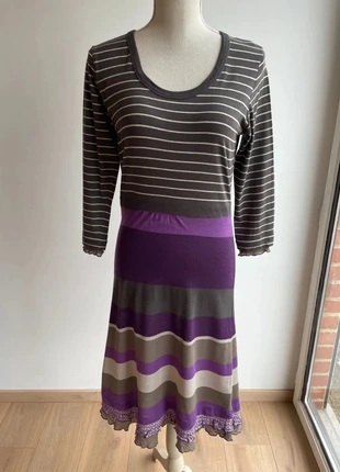 Robe pull rayée Sandwich – Tons violet, taupe et gris – Taille M, brand: sandwich, condizioni: Ottime, taglia: M / IT 42 / EU 38, €5.00, €5.95 include la Protezione acquisti