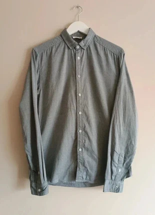 Chemise homme American Vintage grise chic minimaliste coupe droite bouton col moderne, brand: American Vintage, condition: Very good, size: M, €14.50, €15.93 includes Buyer Protection