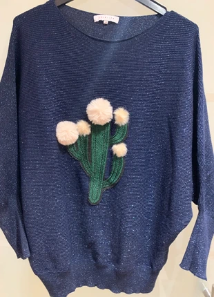 Pull bleu nuit scintillant pour Noël, merk: LolaLiza, staat: Heel goed, maat: Universele maat, € 5,00, € 5,95 inclusief Kopersbescherming