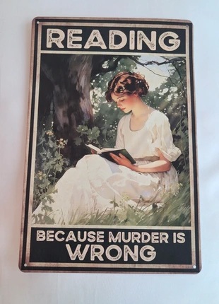 Plaque de métal, amoureux des livres et respectueux du code pénal, sarcasme, humour noir, marque: Romantique, état: Neuf sans étiquette, 7,00 €, 8,05 € Protection acheteurs incluse
