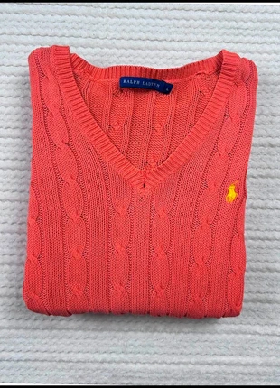 Sweat/Pull Cable Knit ,Torsadé Ralph Lauren Orange / Logo brodé Jaune / Taille L Femme, marke: Ralph Lauren, zustand: Sehr gut, größe: L / 40 / 12, 42,75 €, 45,59 € inklusive Vinted-Käuferschutz