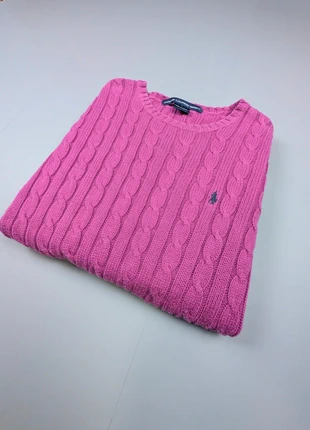 Pull torsadé col rond Ralph Lauren femme rose fuchsia taille L, marque: Ralph Lauren, état: Bon état, taille: L / 40 / 12, 55,00 €, 58,45 € Protection acheteurs (Pro) incluse