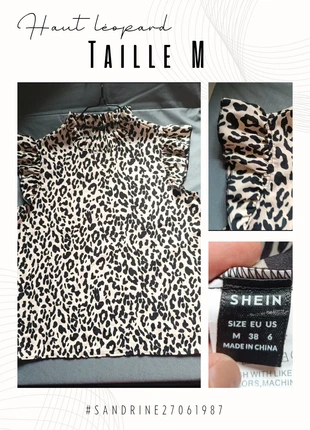 Haut léopard 🌷 Taille M 🌷 Shein, marque: Shein, état: Très bon état, taille: M / 38 / 10, 3,50 €, 4,38 € Protection acheteurs incluse
