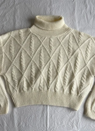 Maglione in lana bianco crop con collo alto lurex, marque: Made In Italy, état: Très bon état, taille: S / 36 / 8, 20,00 €, 21,70 € Protection acheteurs incluse