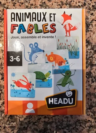 Jeux éducatif neuf animaux et fables, merk: Headu, staat: Nieuw met prijskaartje, maat: 3 jaar / 98 cm, € 8,00, € 9,10 inclusief Kopersbescherming