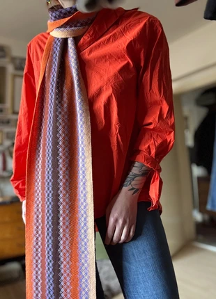 Vintage XXL Schal Wool Blend Musterstrick Bunt Orange, brand: Vintage Dressing, condizioni: Ottime, €15.00, €16.45 include la Protezione acquisti
