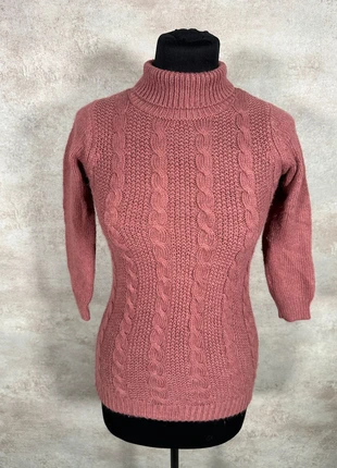 Pull Maille Torsadée Cable Knit Vintage Anko rose poudre texture relief taille 5, merk: Vintage Dressing, staat: Heel goed, maat: S / 36 / 8, € 15,00, € 16,45 inclusief Kopersbescherming Pro