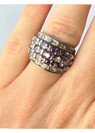 Bague vintage en argent 925 sertie de multiples améthystes, brand: Argent, condition: Very good, size: 17.3 mm Ø, €60.00, €63.70 includes Buyer Protection