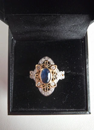 18ct gold diamond ring vintage womens blue sapphire #568, brand: Gold, condition: Very good, size: 17.7 mm / O½, £450.00, £473.20 includes Buyer Protection Pro