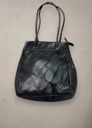 Sac cabas noir Croft & Barrow en simili cuir souple à anses longues, merk: Vintage Dressing, staat: Heel goed, € 25,00, € 26,95 inclusief Kopersbescherming