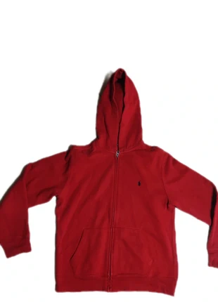 Felpa con zip Ralph Lauren con cappuccio rossa in cotone, marca: Ralph Lauren, estado: Muito bom, tamanho: S / 36 / 8, €30.00, €32.20 inclui Proteção do Comprador