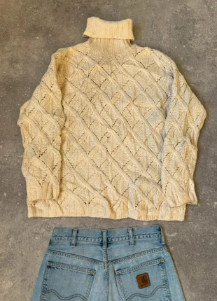 Pull d’hiver col roulé à motifs cable knit ethnic style Aran wool vintage 80s 90s 00s y2k en laine, brand: Vintage Dressing, condizioni: Buone, taglia: L / IT 44 / EU 40, €40.00, €42.70 include la Protezione acquisti Pro