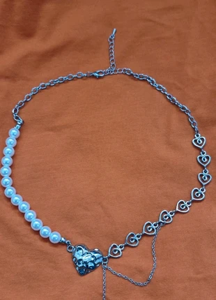 Gave ketting. Hartjes, kralen, zilverkleurig, merk: Vintage Love, staat: Heel goed, € 4,50, € 5,43 inclusief Kopersbescherming