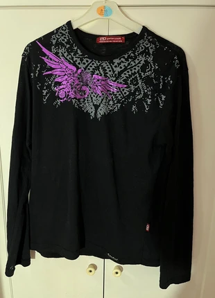 black long sleeve with metallic print, marque: Local, état: Très bon état, taille: L, 23,00 €, 24,85 € Protection acheteurs incluse