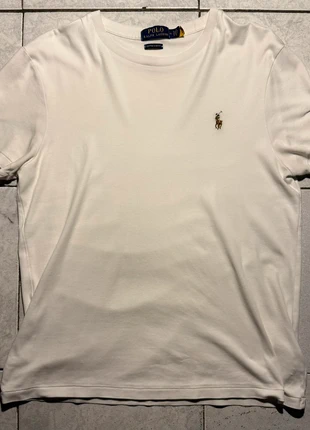 Polo Ralph Lauren Custom Slim Fit blanc M comme neuf poney multicolore, merk: Ralph Lauren, staat: Heel goed, maat: M, € 40,00, € 42,70 inclusief Kopersbescherming