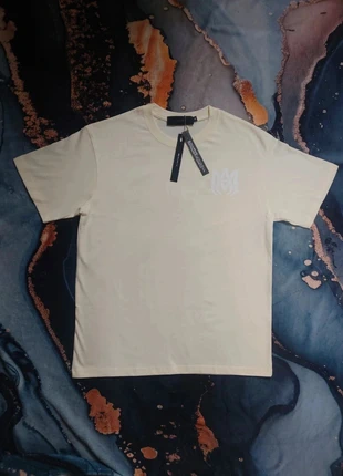 T-shirt AMIRI beige logo blanc – taille M (unisex, streetwear luxe), marke: Amiri, zustand: Sehr gut, größe: M, 22,00 €, 23,80 € inklusive Vinted-Käuferschutz