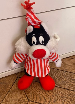 Peluche Noel vintage années 90 Looney Tunes Silvestre Grosminet chemise de nuit rouge, marque: Looney Tunes, état: Bon état, taille: Taille unique, 12,00 €, 13,30 € Protection acheteurs (Pro) incluse