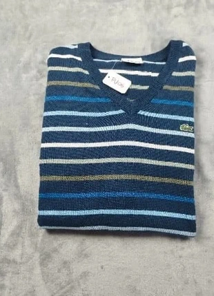 Pull homme Lacoste L coton bleu marine rayé multicolore col rond vintage crocodile logo pu06, marque: Lacoste, état: Très bon état, taille: L, 36,00 €, 38,50 € Protection acheteurs (Pro) incluse