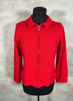 Veste Maille Torsadée Cable Knit Vintage Jennifer Moore rouge vive taille S, merk: Vintage Dressing, staat: Heel goed, maat: S / 36 / 8, € 15,00, € 16,45 inclusief Kopersbescherming Pro