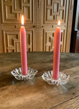 Lot de 2 bougeoirs étoilés en verre pour longues bougies, marque: Vintage Chic, état: Neuf sans étiquette, 8,50 €, 9,63 € Protection acheteurs incluse