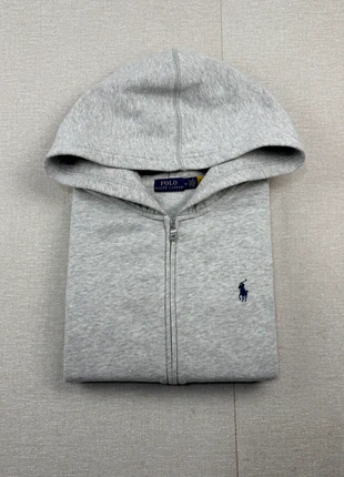 Pull a capuche avec zip Ralph Lauren gris logo marine, taille M, brand: Ralph Lauren, condition: Very good, size: M / 38 / 10, €50.00, €53.20 includes Buyer Protection