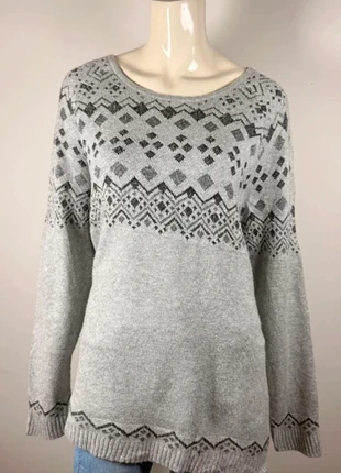 Grey Nordic patterned sweater, soft winter knit, size XL, brand: Vintage Dressing, condition: Very good, size: XL / 42 / 14, €17.90, €19.50 includes Buyer Protection