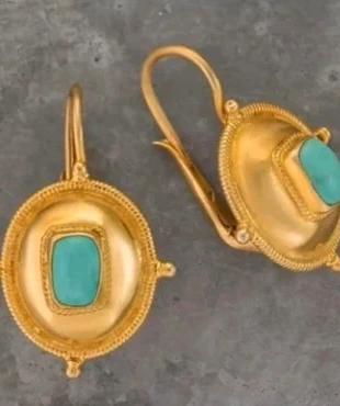 Pendientes retro, marque: Oro y Turquesa, état: Neuf sans étiquette, 14,50 €, 15,93 € Protection acheteurs incluse