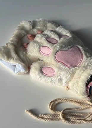 Gants hivernaux doux rose et blanc coquette en forme de pattes d’animaux Cosplay, marque: COQUETTE, état: Très bon état, taille: Taille unique, 16,00 €, 17,50 € Protection acheteurs incluse
