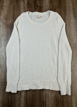 Pull maille crème torsades LOFT coton laine taille L, merk: LOFT, staat: Goed, maat: L / 40 / 12, € 4,90, € 5,85 inclusief Kopersbescherming Pro