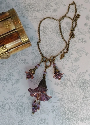 Collier sautoir fleurs féeriques améthyste, brand: AucoudesAnges, condition: Very good, €27.00, €29.05 includes Buyer Protection Pro