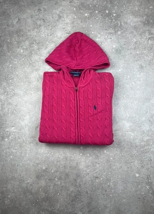 Gilet Cardigan Tressé Torsade Polo Ralph Lauren Taille M Femme Fuchsia Logo Brodé 100% Coton #R75, brand: Ralph Lauren, condition: Very good, size: M / 38 / 10, €55.00, €58.45 includes Buyer Protection Pro