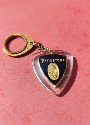 Porte-clés publicitaire Firestone vintage/ancien - pneu - automobile ancienne - collection, merk: Firestone, staat: Heel goed, € 6,00, € 7,00 inclusief Kopersbescherming
