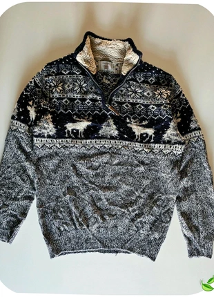Pull Noël Vintage Taille S - Motifs Rennes & Flocons, Col Zippé Fourré Sherpa Ultra Chaud, marque: Vintage Dressing, état: Très bon état, taille: S, 19,90 €, 21,60 € Protection acheteurs (Pro) incluse