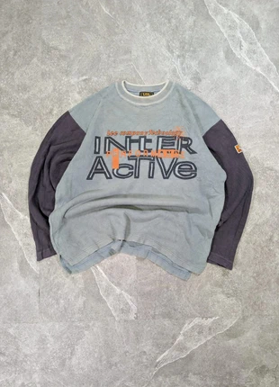💫Sweatshirt Lee Gray/Black/Orange Retro Print Casual 90's Inner Active Vintage Style Streetwear.💫, merk: Lee, staat: Heel goed, maat: XL, € 12,95, € 14,30 inclusief Kopersbescherming