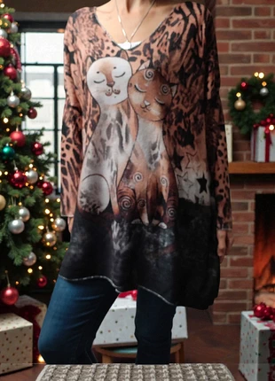 Superbe pull ample doux 42/44, marque: Made In Italy, état: Très bon état, taille: XL / 42 / 14, 12,00 €, 13,30 € Protection acheteurs incluse